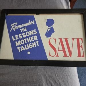 Vintage Framed WWII Style Inspirational Sign